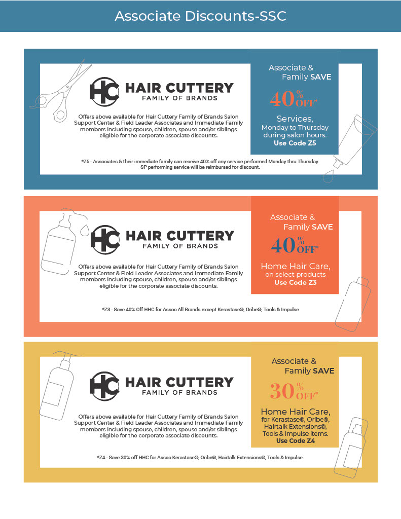 Associate Discounts listed out. Downloadable version below.